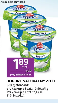 Jogurt naturalny Primo Zott promocja w Stokrotka