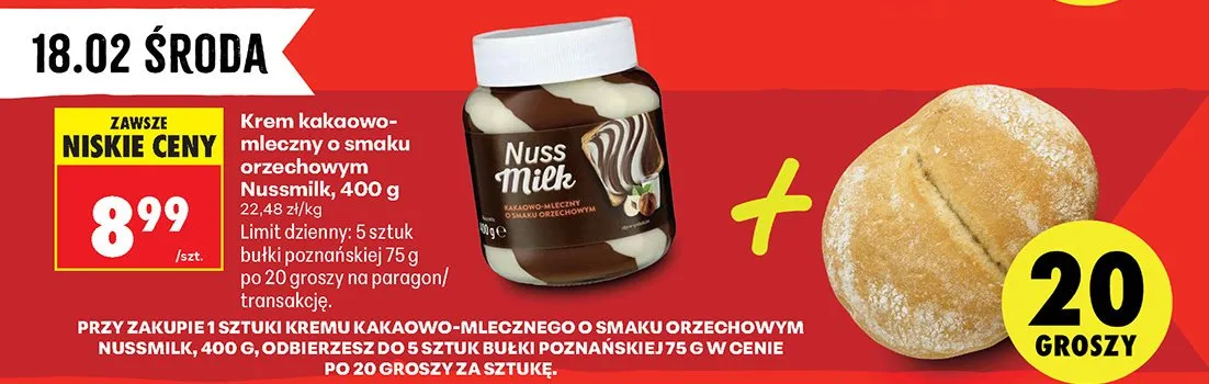 Krem kakaowo-mleczny o smaku orzechowym promocja w Biedronka