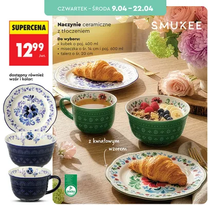 Naczynia ceramiczne z tłoczeniem promocja w Biedronka