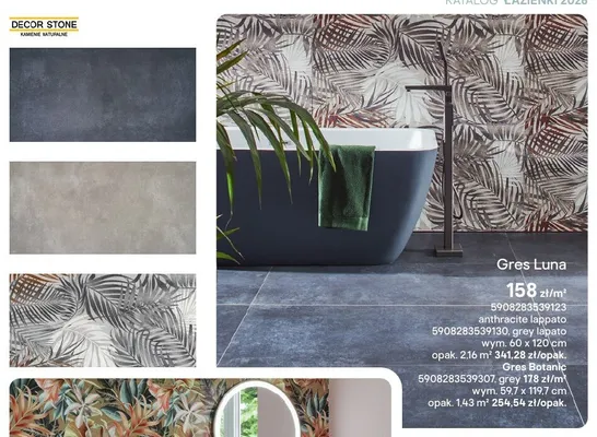 Gres Luna grey lappato Decor Stone promocja w Castorama