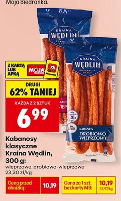 Kabanosy klasyczne drobiowo-wieprzowe promocja w Biedronka