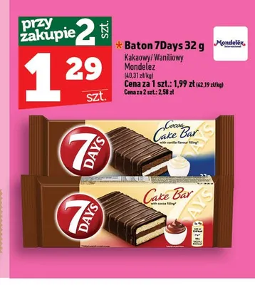 Baton 7Days waniliowy promocja w TOPAZ