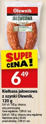 Kiełbasa jałowcowa z szynki Olewnik promocja w Twój Market