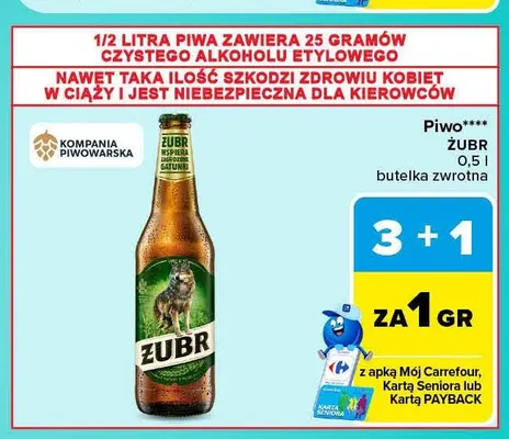 Piwo Żubr promocja w Carrefour Market