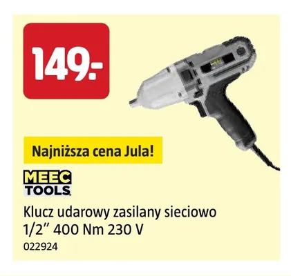 Klucz udarowy zasilany sieciowo 1/2" 400Nm Meec Tools promocja w Jula