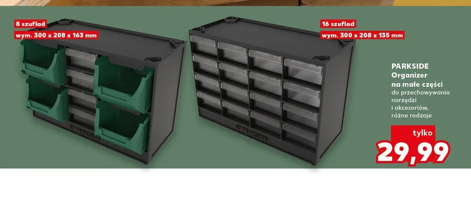 Organizer na małe części Parkside 8 szuflad promocja w Kaufland