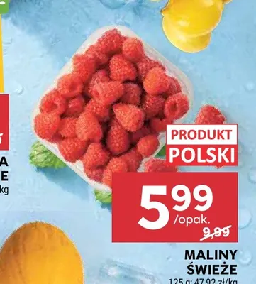 Maliny świeże polskie promocja w Stokrotka