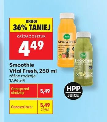 Smoothie Vital Fresh ananas mango jabłko promocja w Biedronka