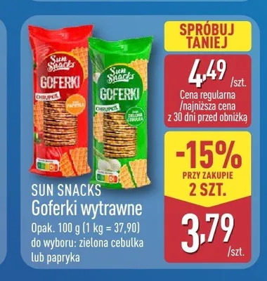 Goferki wytrawne o smaku papryki Sun Snacks promocja w Aldi