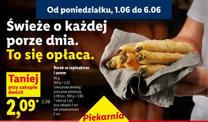 Burek ze szpinakiem i serem promocja w Lidl