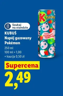 Napój gazowany Pokémon Kubuś promocja w Lidl