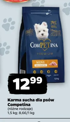 Karma sucha dla psów Competina promocja w Netto