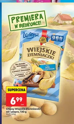 Chipsy Wiejskie Ziemniaczki sól i pieprz Lorenz promocja w Biedronka