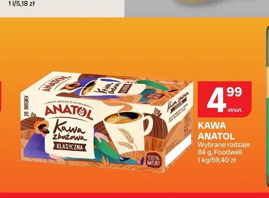Kawa zbożowa Anatol Klasyczna promocja w Chorten
