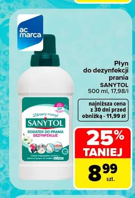 Płyn do dezynfekcji prania Sanytol promocja w Carrefour