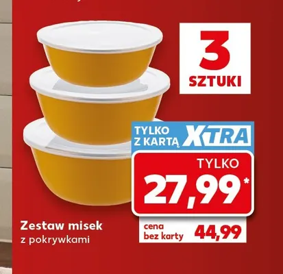 Zestaw misek z pokrywkami promocja w Kaufland