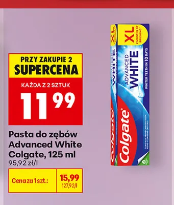 Pasta do zębów Advanced White Colgate promocja w Biedronka