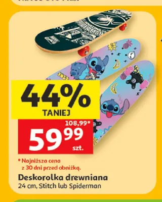 Deskorolka drewniana Spiderman promocja w Auchan