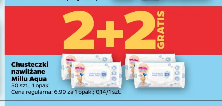 Chusteczki nawilżane Millu Aqua promocja w Netto