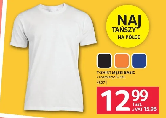 T-shirt męski BASIC promocja w Selgros