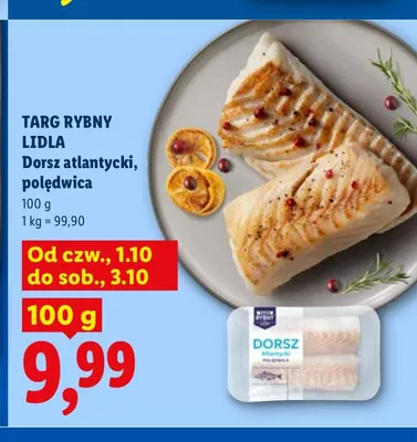 Dorsz atlantycki polędwica Targ Rybny Lidla promocja w Lidl