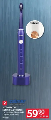 Szczoteczka soniczna ZTB1010B Zelmer 971381 promocja w Selgros