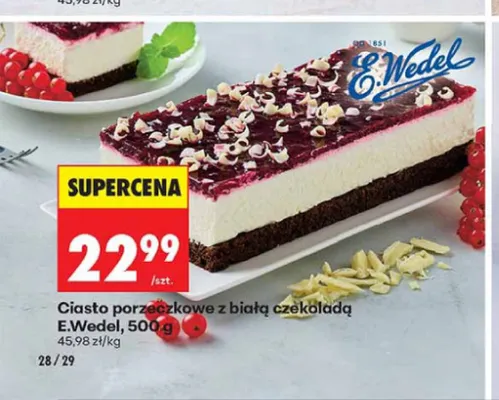 Ciasto porzeczkowe z białą czekoladą E.Wedel promocja w Biedronka