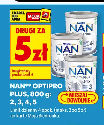 Mleko modyfikowane NAN Optipro Plus 5 promocja w Biedronka