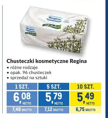 Chusteczki kosmetyczne Regina Soft Bamboo promocja w Makro