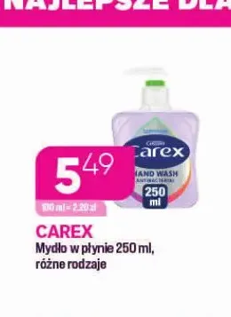 Mydło w płynie Carex promocja w Drogerie Koliber