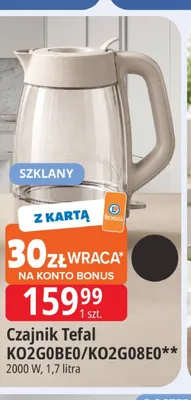 Czajnik Tefal KO2G0BE0/KO2G08E0 promocja w Leclerc