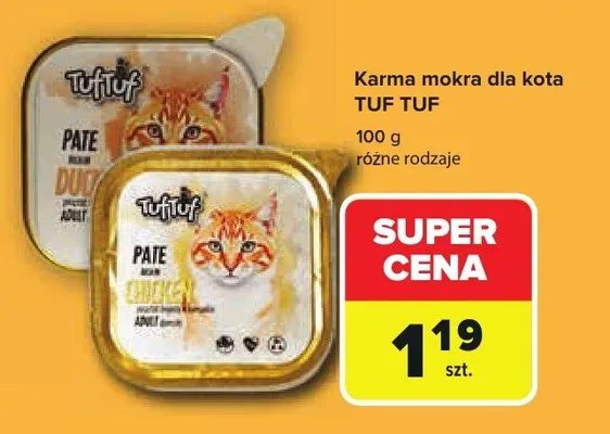 Karma mokra dla kota Tuf Tuf promocja w Carrefour Market