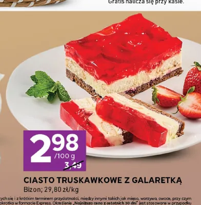 Ciasto truskawkowe z galaretką Bizon promocja w Stokrotka