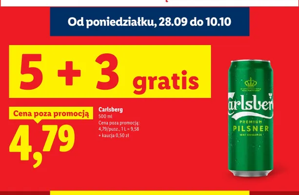 Piwo Carlsberg Premium Pilsner promocja w Lidl