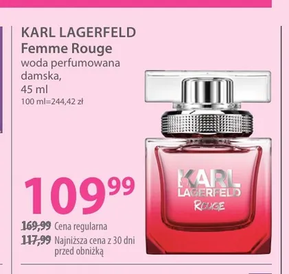 Woda perfumowana damska Femme Rouge Karl Lagerfeld promocja w Hebe