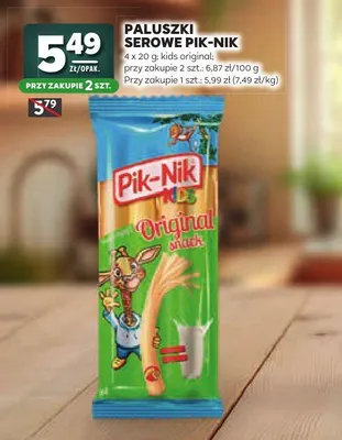 Paluszki serowe Pik-Nik Kids Original promocja w Stokrotka