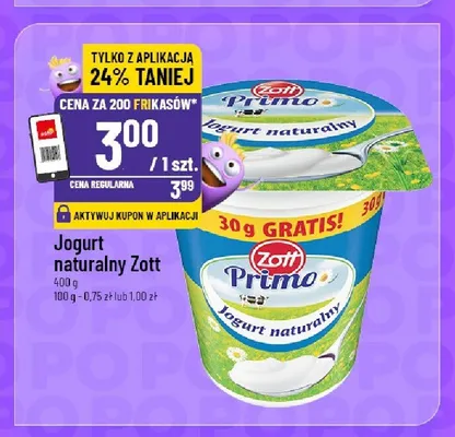 Jogurt naturalny Zott Primo promocja w POLOmarket