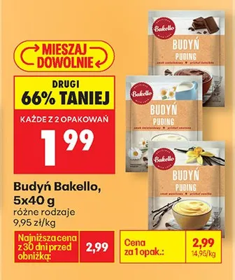 Budyń, różne rodzaje promocja w Biedronka