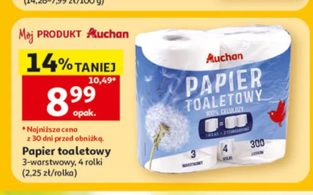 Papier toaletowy Auchan promocja w Auchan
