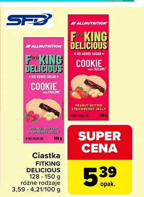 Ciastka FitKing Delicious różne rodzaje promocja w Carrefour Market