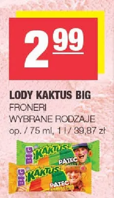 Lody Kaktus Big promocja w SPAR