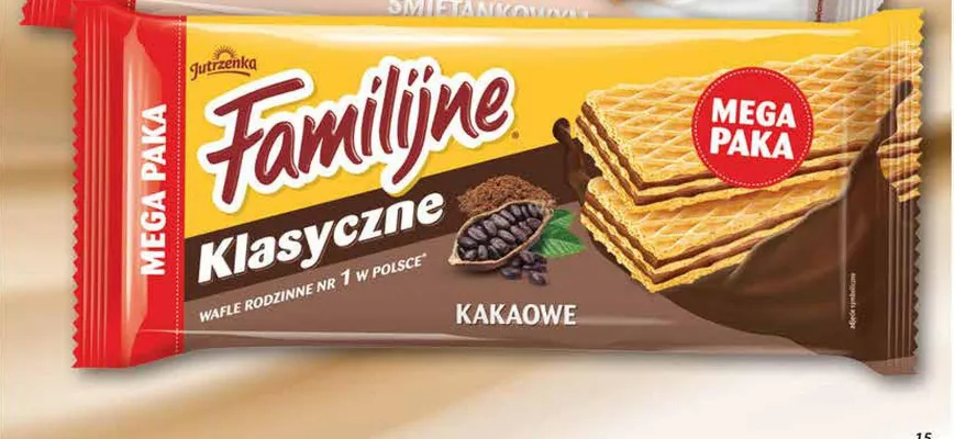 Wafle kakaowe Jutrzenka Familijne Klasyczne Mega Paka promocja w Dino