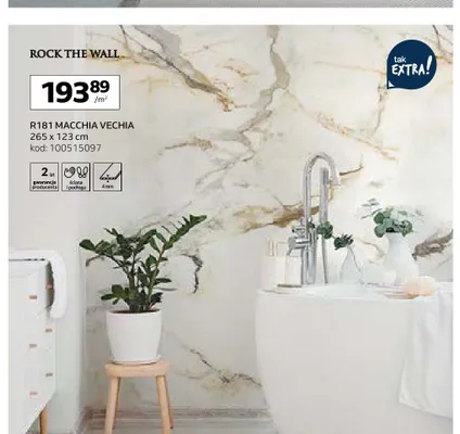 Płyta ścienna mineralna Rocko R181 Macchia Vechia 265x123 cm promocja w Komfort