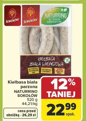 Kiełbasa biała parzona naturrino promocja w Carrefour