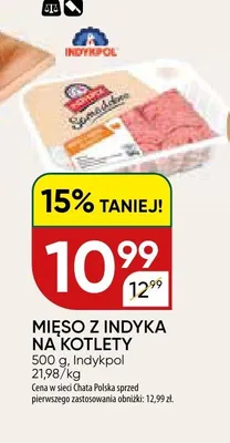 Mięso z indyka na kotlety Indykpol promocja w Chata Polska