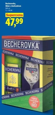 Likier Becherovka z kieliszkiem promocja w Lidl