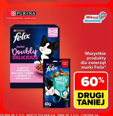 Produkty dla zwierząt marki Felix promocja w Carrefour Market