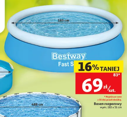Basen rozporowy Bestway Fast Set 183x51 cm promocja w Auchan