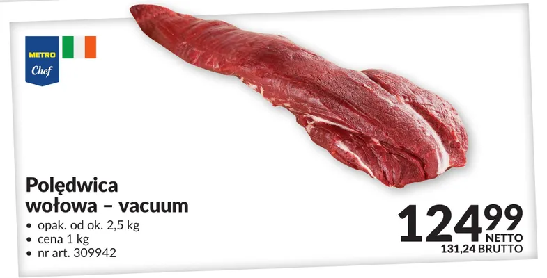 Polędwica wołowa vacuum METRO Chef promocja w Makro