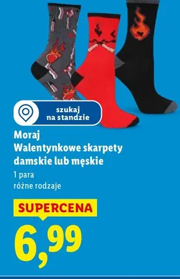 Skarpety damskie lub męskie Walentynkowe promocja w Lidl